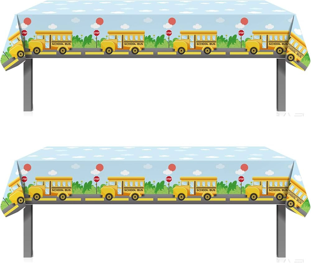2PCS Welcome Back to School Party Supplies Plastic Table Cover - First Day of School/100 Days of ... | Amazon (US)