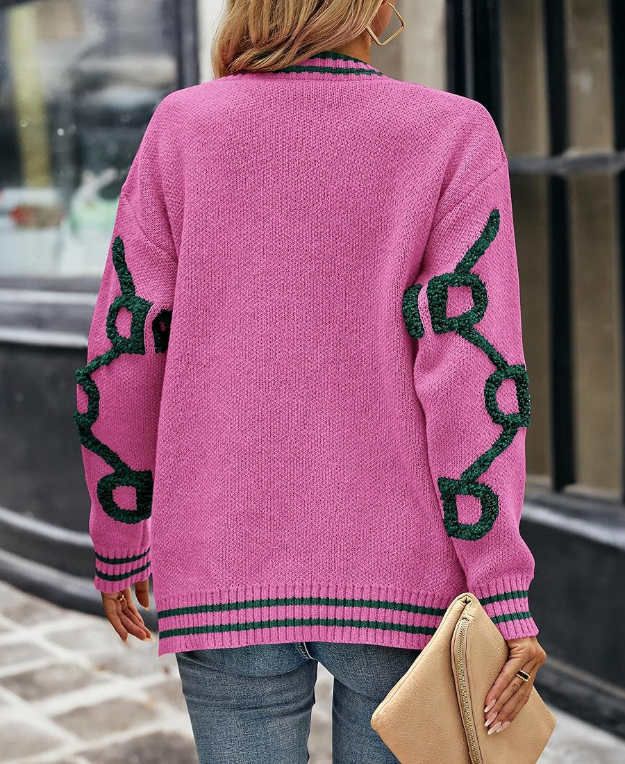 PRETTYGARDEN Women's Fall Chunky Knit Cardigan Sweaters Casual Open Front Button Up Winter Coats ... | Amazon (US)