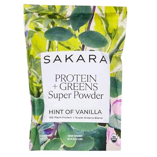Sakara Protein + Greens Super Powder, 30 Servings - Organic Protein Powder Hemp, Pumpkin, Pea Protein, Organic Greens Powder Wheat Grass & Spirulina Superfood Powder, Vegan Protein Powder Greens Blend | Amazon (US)