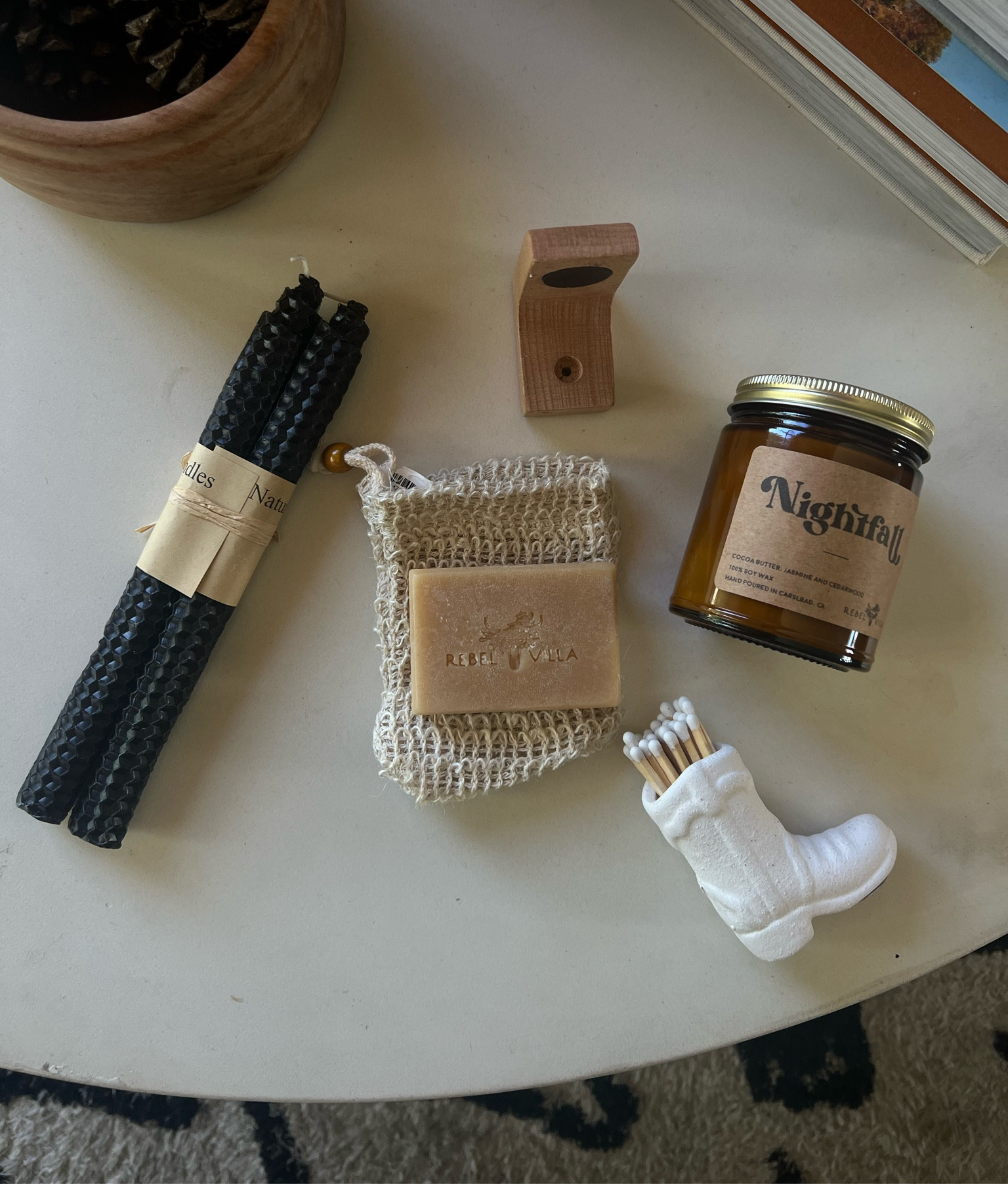 Some of my favorite finds lately! Beeswax candles, a magnetic wooden soap holder for the shower, and boot matches! 🕯️ 

#LTKfindsunder50 #LTKsalealert #LTKhome