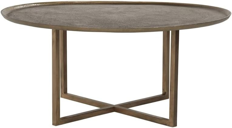 Kosas Home Terina 40x40 Round Modern Aluminum Coffee Table in Golden Bronze | Amazon (US)