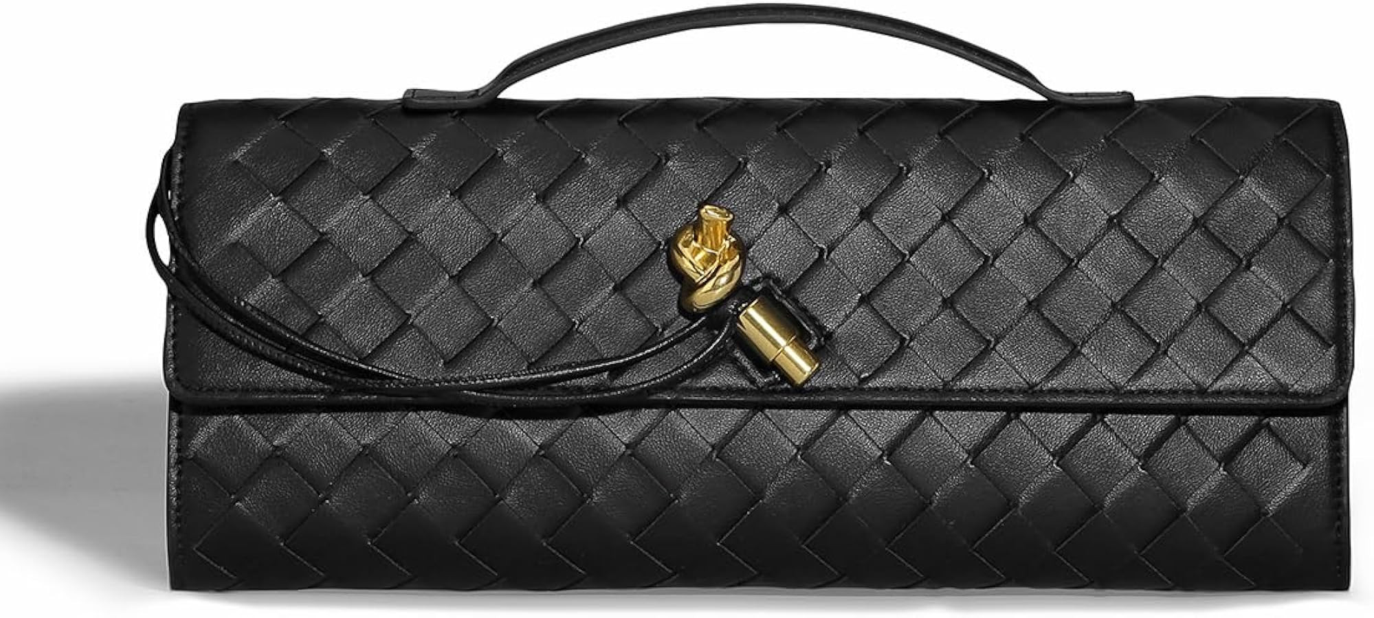 Trendy Woven Evening Clutch Purses for Women Evening Bags Handbags PU Leather Purse with Removabl... | Amazon (US)