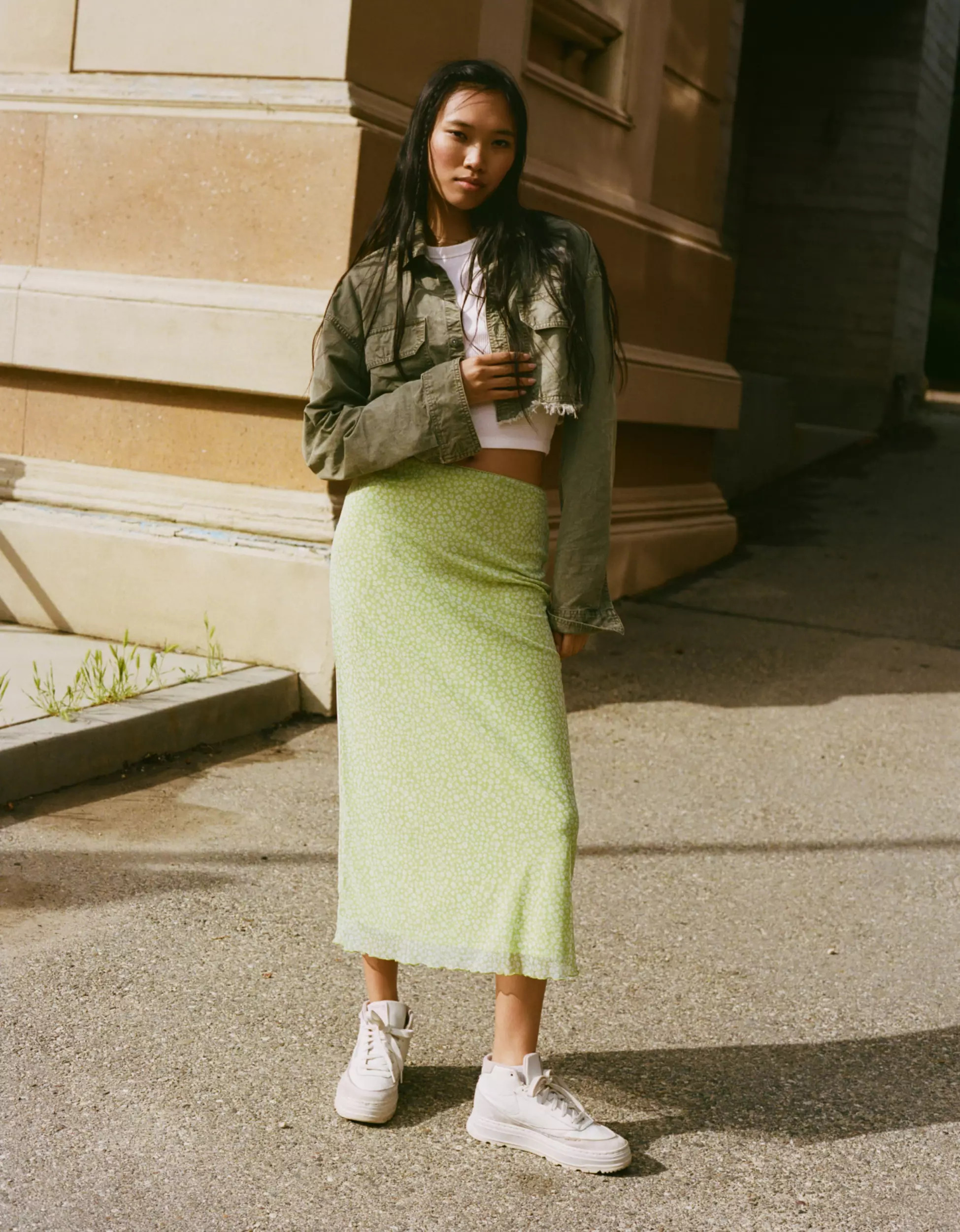 AE Mini Mesh High-Waisted Midi Skirt | American Eagle Outfitters (US & CA)