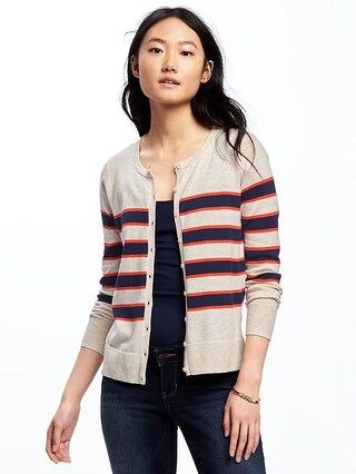 Classic Button-Front Striped Cardi for Women | Old Navy US