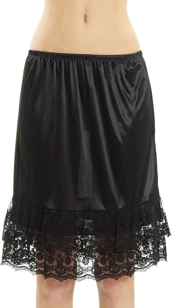 Melody Double Lace Half Slip Satin Skirt Extender- 21" length | Amazon (US)