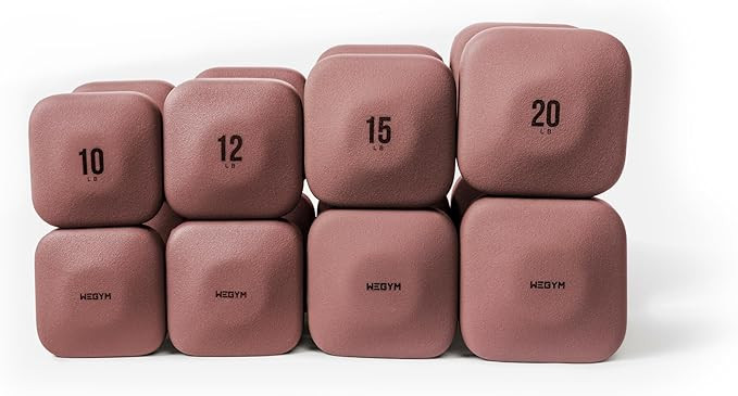 SafeGrip Square Dumbbells with Anti Slip Handles, Aesthetic Free Weights for Home Workouts, Stabl... | Amazon (US)