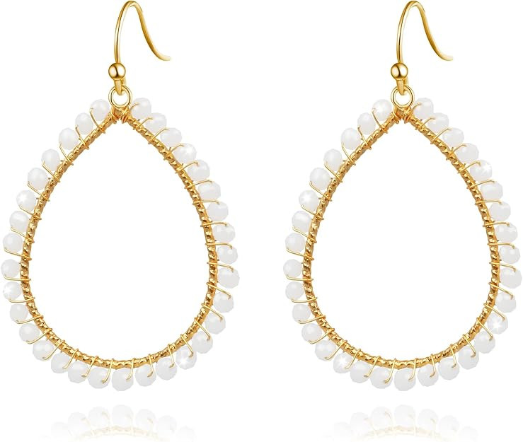 PEALICIOUS Summer Earrings for Women, Teardrop Boho Earrings Dangling Gold Hoop Earrings as Vacat... | Amazon (US)