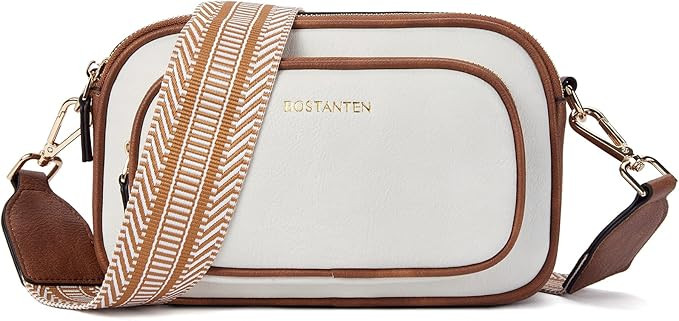 BOSTANTEN Crossbody Bags for Women Vegan Leather Purse Shoulder Handbags with Wide Strap | Amazon (US)