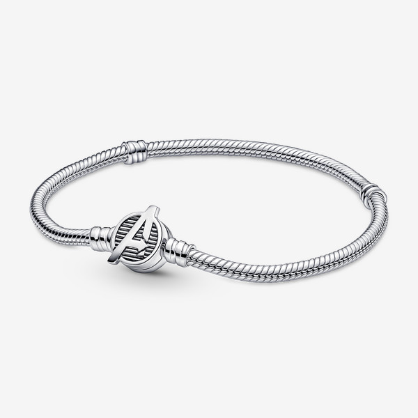 Pandora Moments Marvel The Avengers Logo Clasp Snake Chain Bracelet | Pandora US