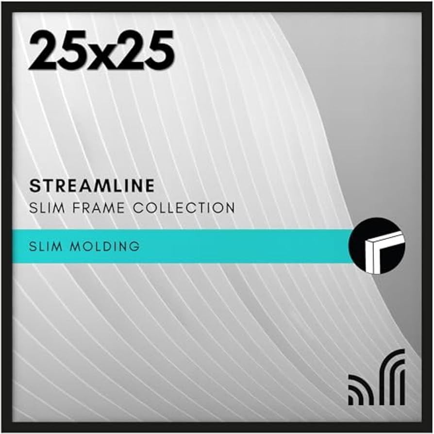 Americanflat 25x25 Picture Frame with Polished Plexiglass - Streamline Collection - Thin Square P... | Amazon (US)