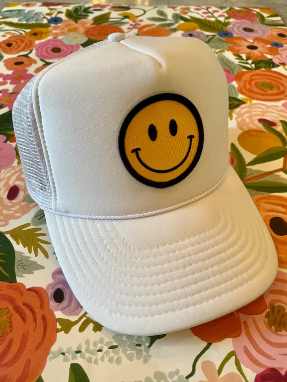 Smiley Face Trucker Hat | Etsy (US)