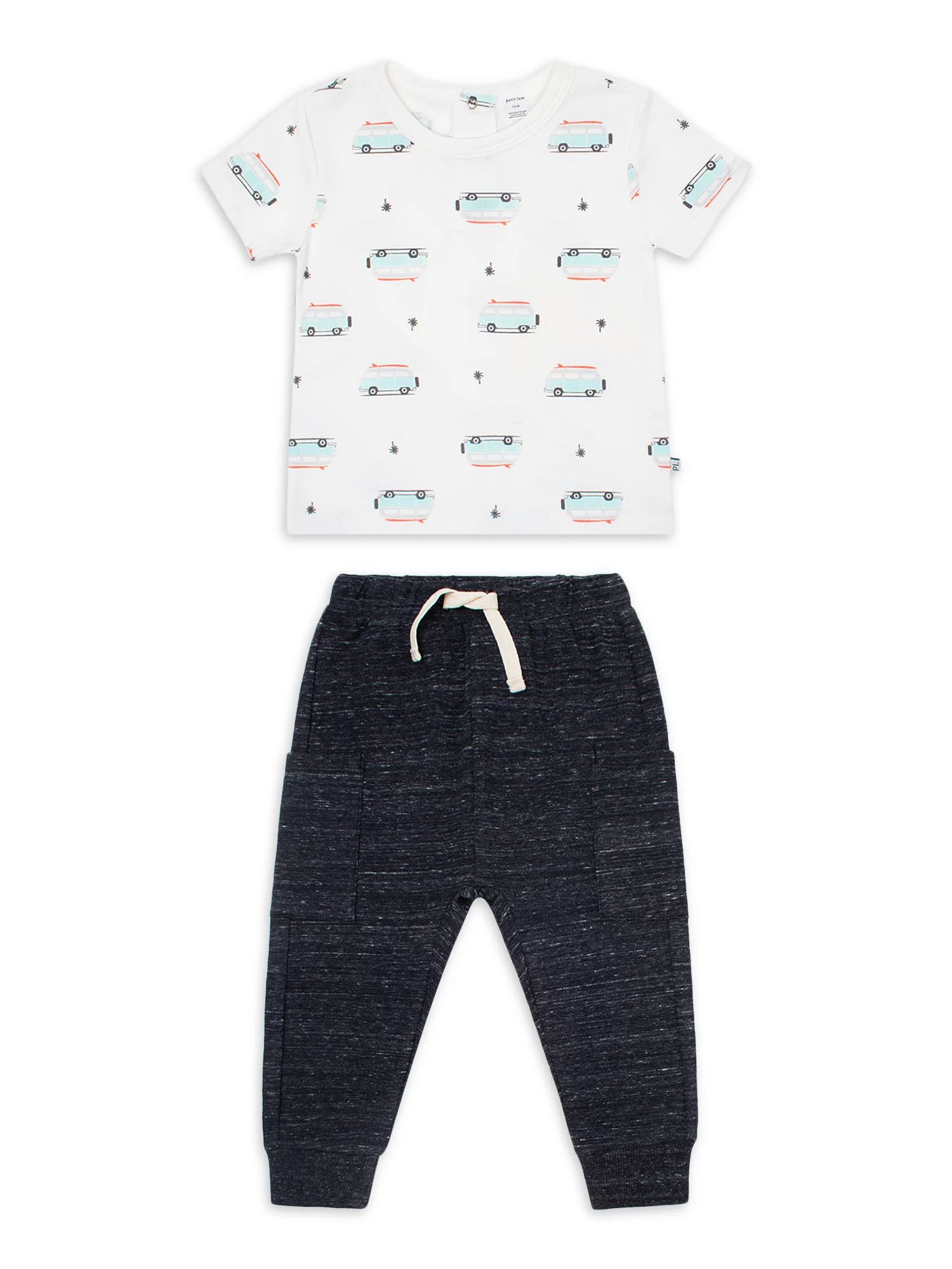 Petit Lem Baby Boy T-Shirt and Pants Outfit Set, 2pc | Walmart (US)