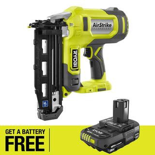 ONE+ 18V 16-Gauge Cordless AirStrike Finish Nailer with FREE 2.0 Ah Battery | The Home Depot
