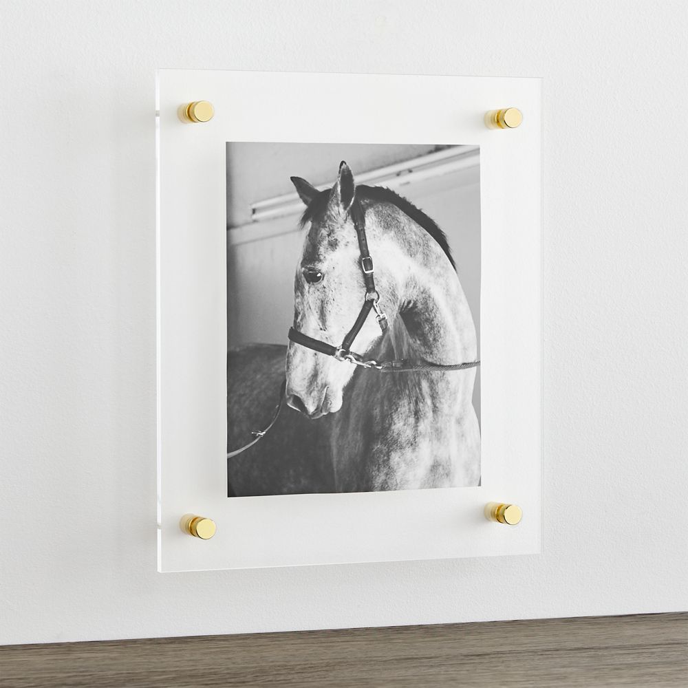 Brass 12"x14" Floating Acrylic Wall Frame | Crate & Barrel