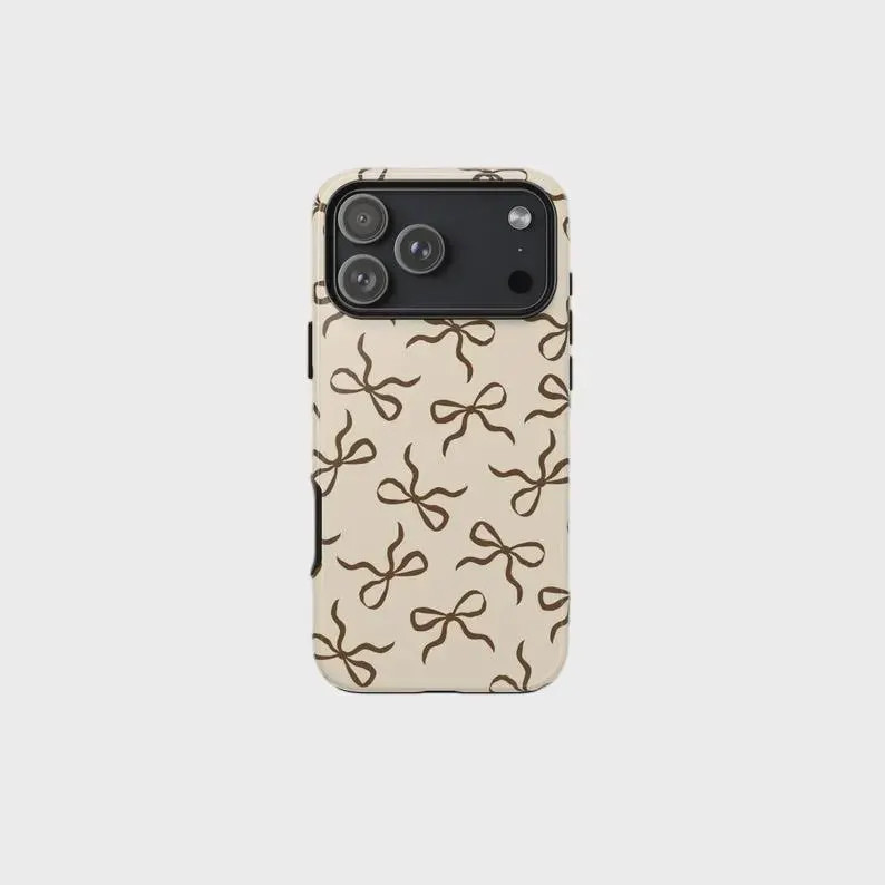 Coquette Bow iPhone Case – Burgundy Pink Stripe Ribbon Phone Cover - Etsy | Etsy (US)