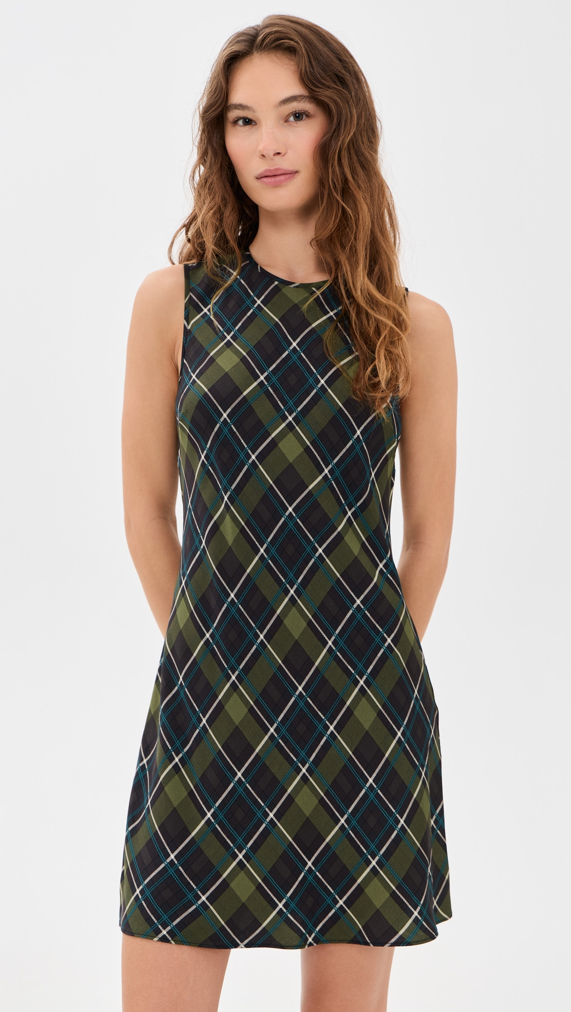 Madewell The Elena Mini Dress Payton Plaid Olive 4 | Shopbop