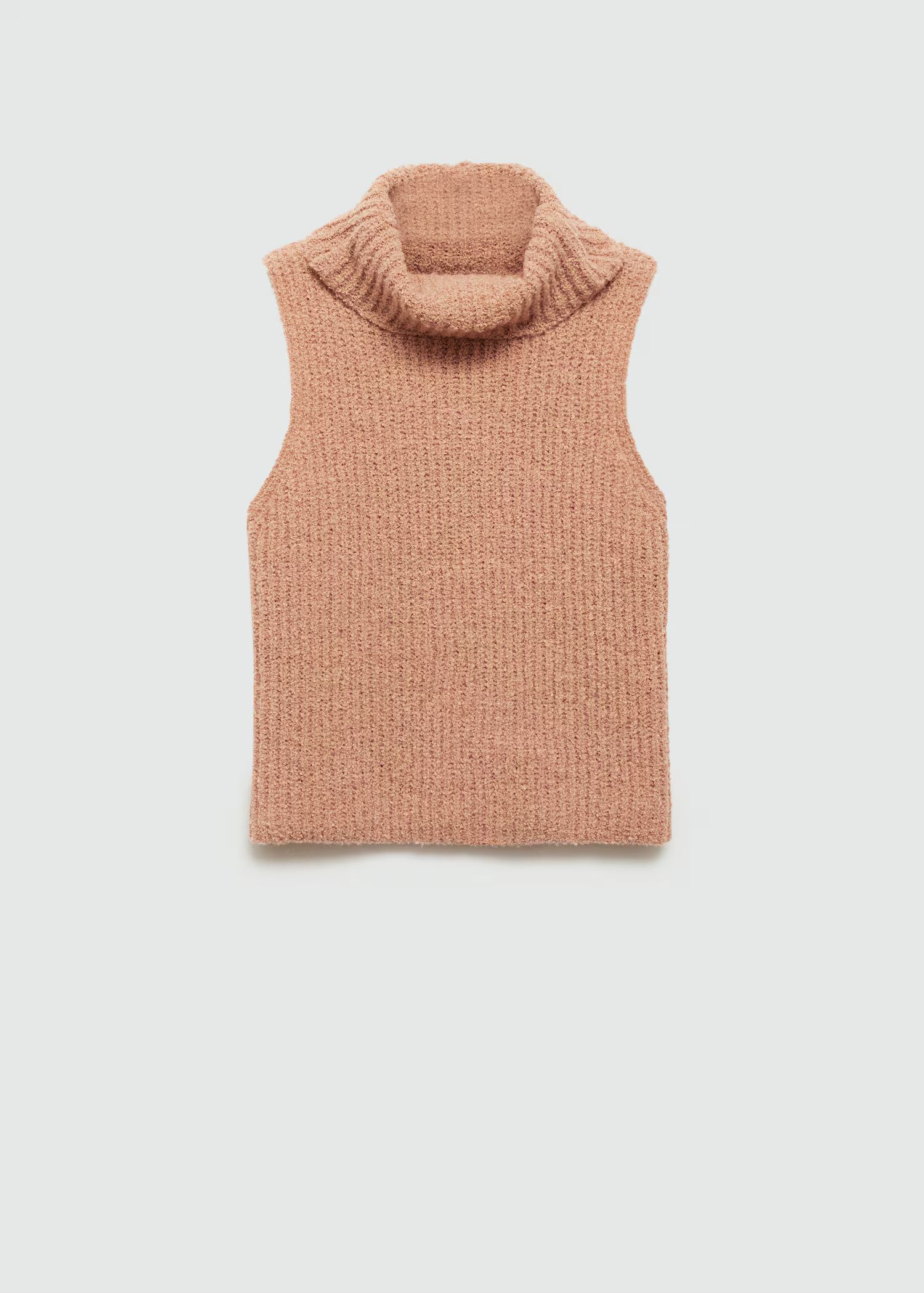 Turtleneck ribbed top | MANGO (US)