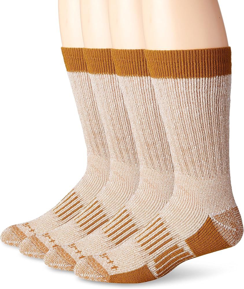 Carhartt Men's A118-4 Cold Weather Wool Blend Crew Socks (Pack of 4) | Amazon (US)