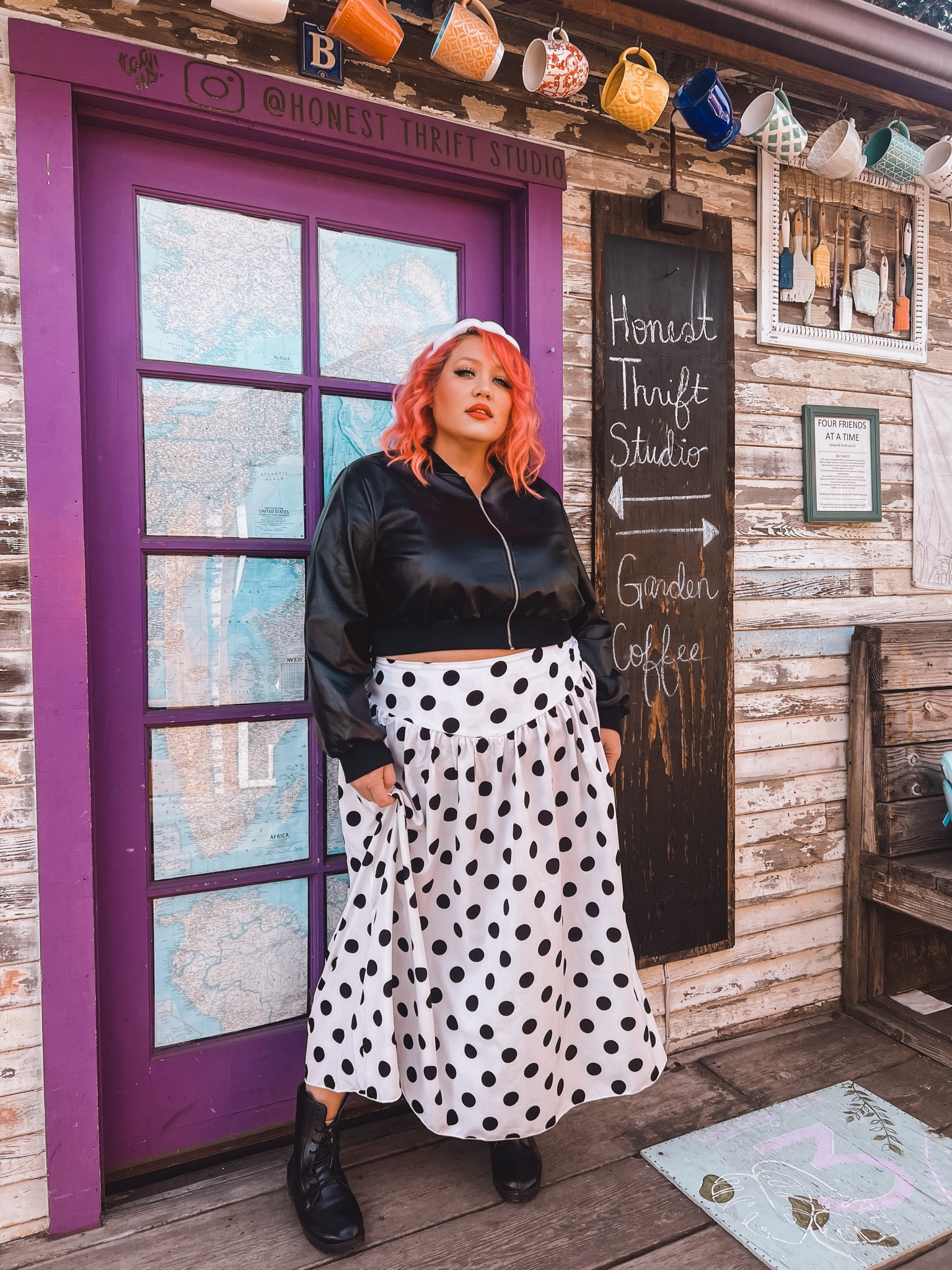 happy national polka dot dayday!
polka dot skirt
leather bomber jacket
combat boots

#LTKPlusSize #LTKStyleTip #LTKMidsize