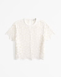 Crochet-Style Floral Lace Tee | Abercrombie & Fitch (US)