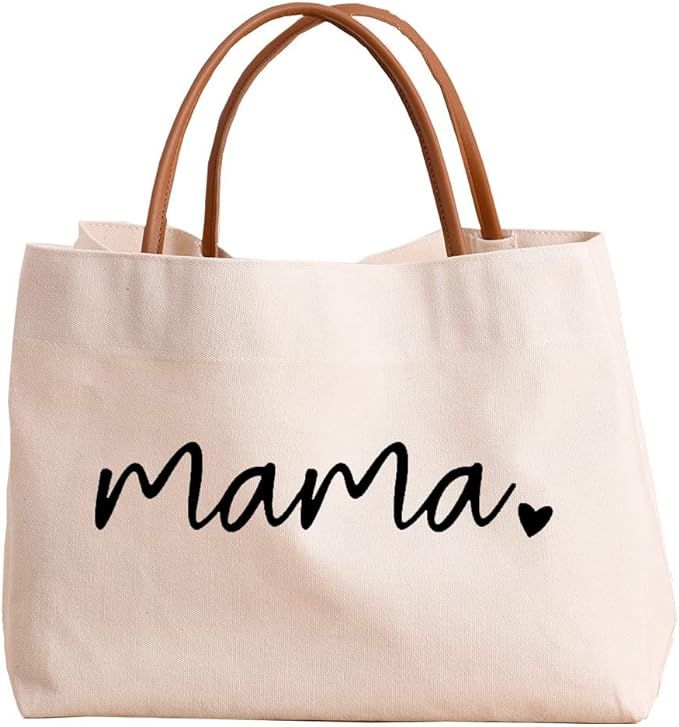 kifasyo Mom Mama Bag Mother Gifts Momlife Tote for Hospital, Shopping, Beach, Travel | Amazon (US)