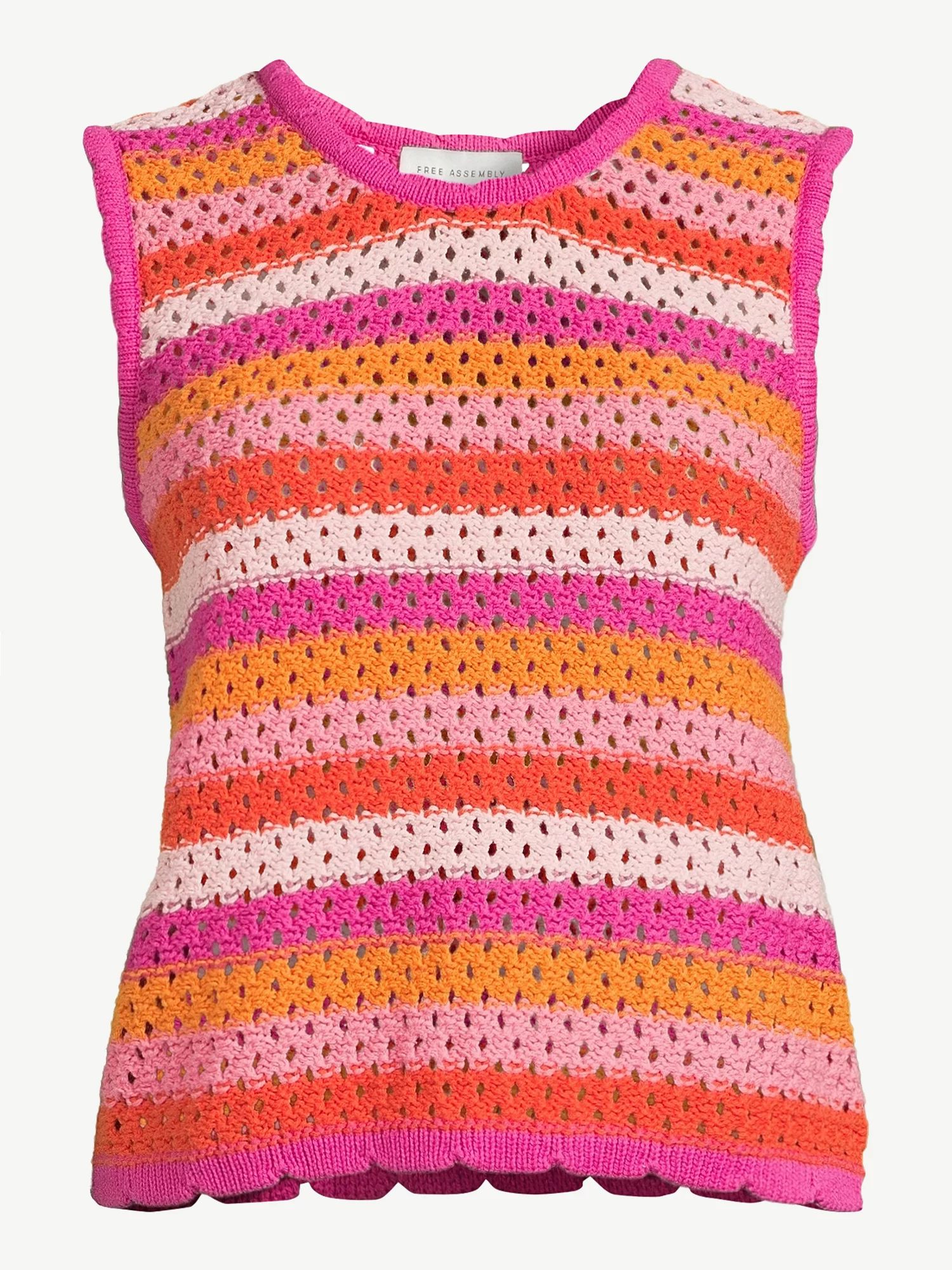 Free Assembly Women's Sleeveless Crochet Sweater Top, Sizes XS-XXL | Walmart (US)