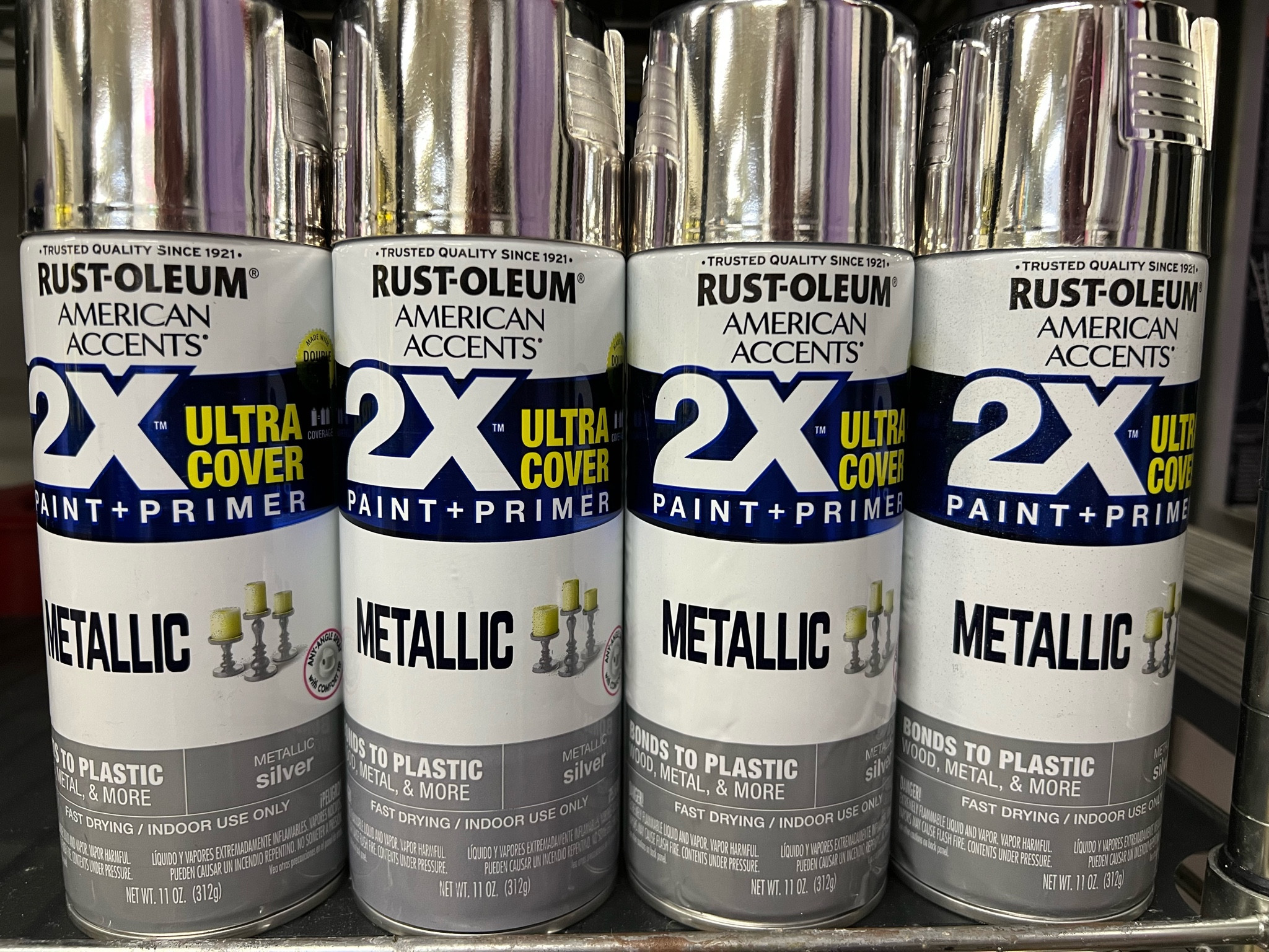 Our favorite Silver spray paint we use to spray our stands, compotes, etc  