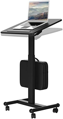 Mobile Standing Desk Height Adjustable Sit-Stand Table Pneumatic Laptop Desk Rolling Computer Car... | Amazon (US)