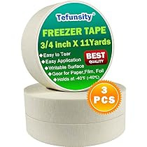 Freezer Tape 3Pieces,Easy to Tear,Writable Surface,Working Under Low Temperature,3/4 Inch x 11 Yards | Amazon (US)