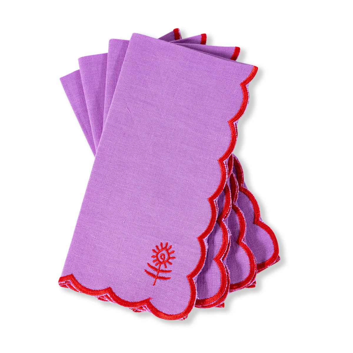 Furbish Studio - Icon Linen Napkin S/4 - Lilac + Cherry | Furbish Studio