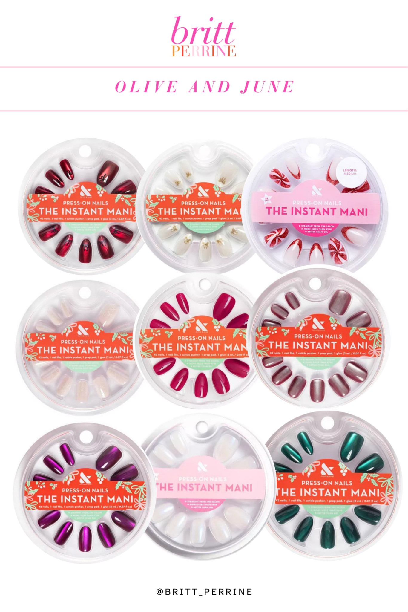 Nails, press on nails, Olive and June