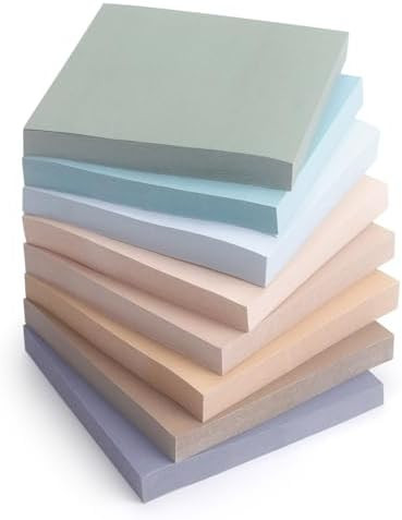 Vintage Colors Sticky Notes 3x3 inch, 8 Pads, Self-Stick Note Pads, Super Sticky Self-Adhesive St... | Amazon (US)