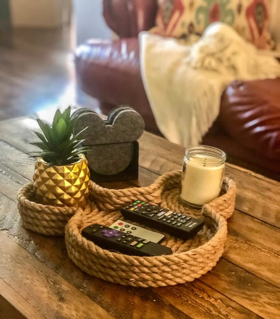 Mickey Rope Tray Mouse Tray Rustic Rope Tray Disney Home Decor | Etsy (US)