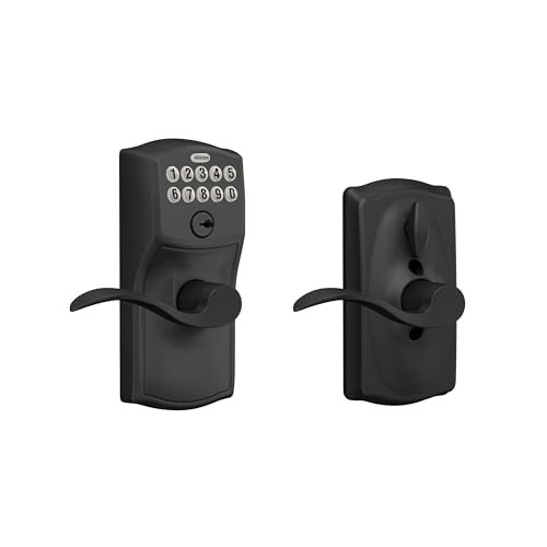 Schlage Camelot Keypad Lock with Lever Handle, Electronic Keyless Door Entry, Flex Lock Auto‑Lock Option, Matte Black, FE595 CAM 622 ACC | Amazon (US)