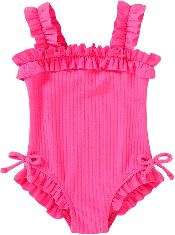 Toddler Girls Swimsuits Baby Bathing Suit Halter Bikini One Piece Beach Wear Infant Swim Suit | Amazon (US)