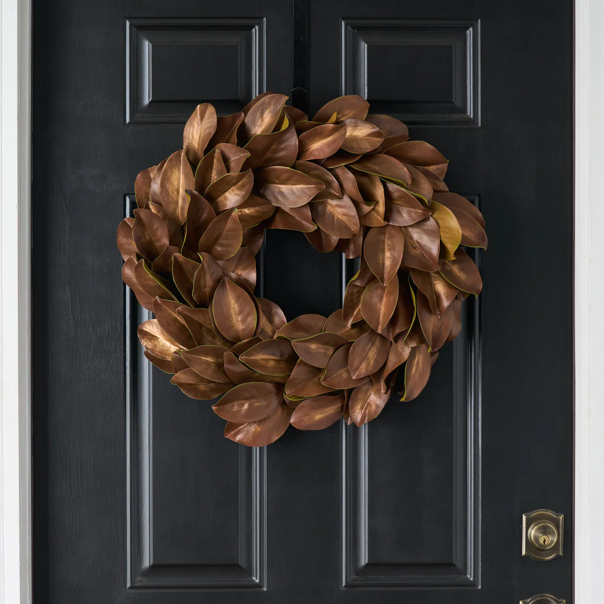 Classic Real Touch Golden Brown Magnolia Fall Front Door Wreath - Available in 2 Sizes | Darby Creek Trading