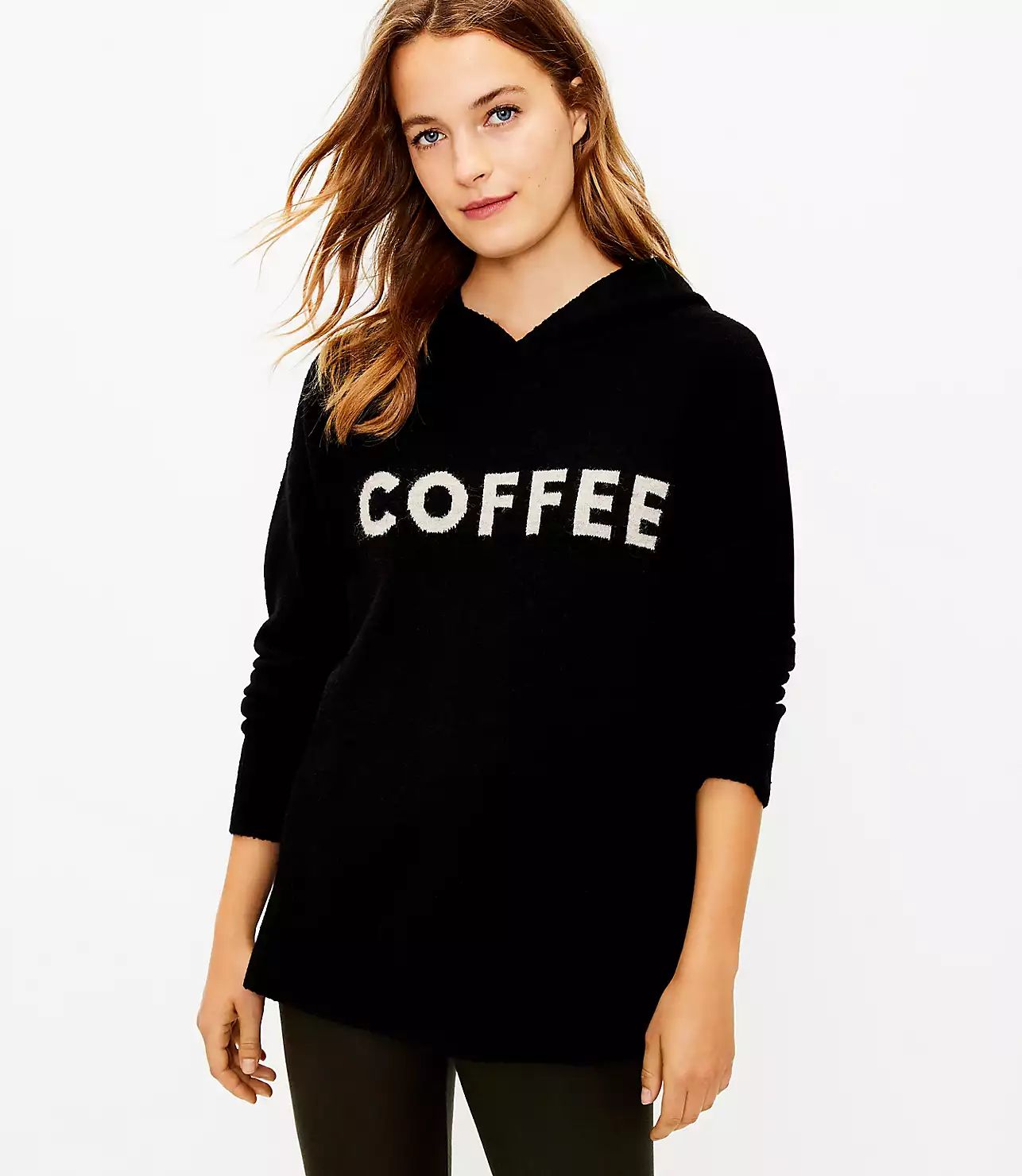 Lou & Grey Coffee Hoodie Tunic Sweater | LOFT