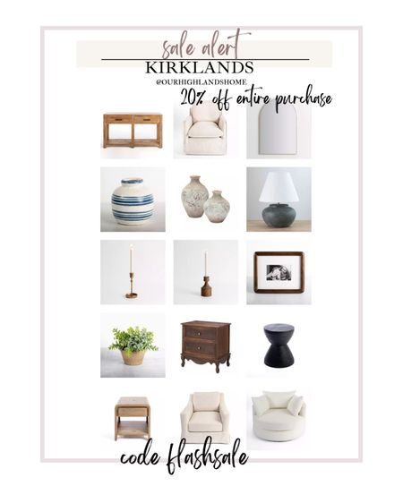 kirklands extended their sale until midnight. 20% off entire purchase using code FLASHSALE

#LTKhome #LTKunder100 #LTKsalealert