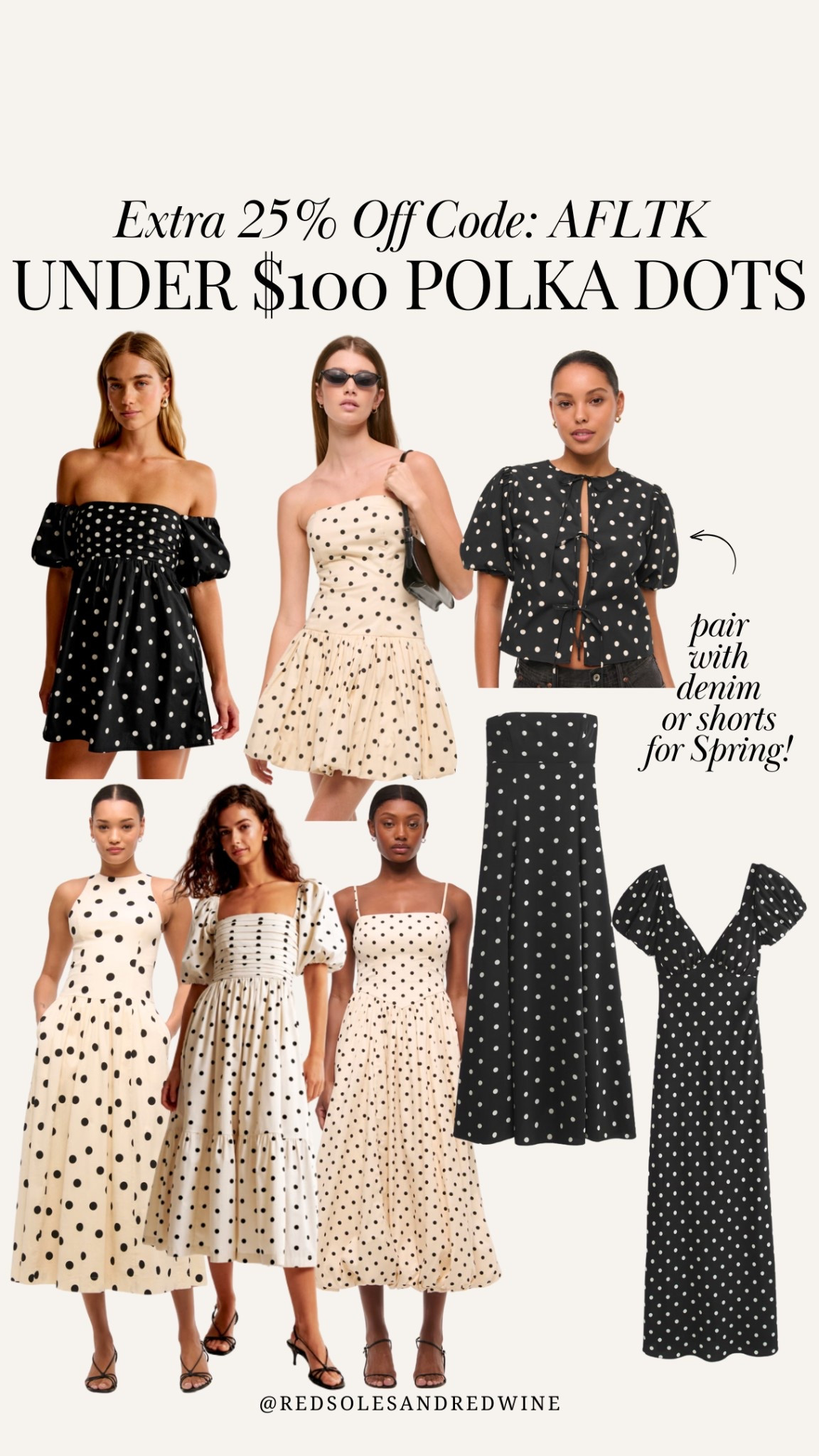 Extra 25% off Abercrombie code: AFLTK

polka dots trending for spring under $100! Polka dot dress, polka dot top, spring trend, spring dress 

#LTKSpringSale #LTKSaleAlert #LTKStyleTip