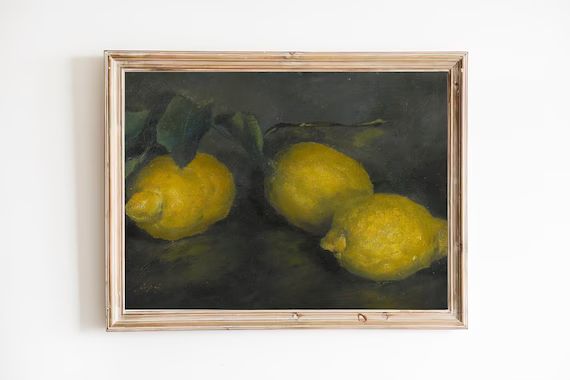 FREE SHIPPING  Vintage Lemons Oil Painting  Still Life | Etsy | Etsy (US)