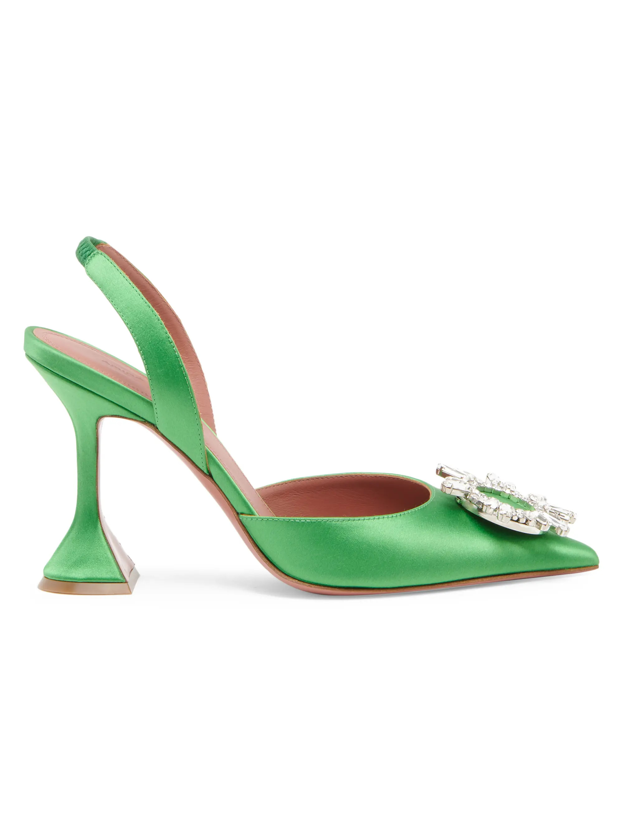 Begum 95MM Satin & Crystal-Adorned Slingback Pumps | Saks Fifth Avenue
