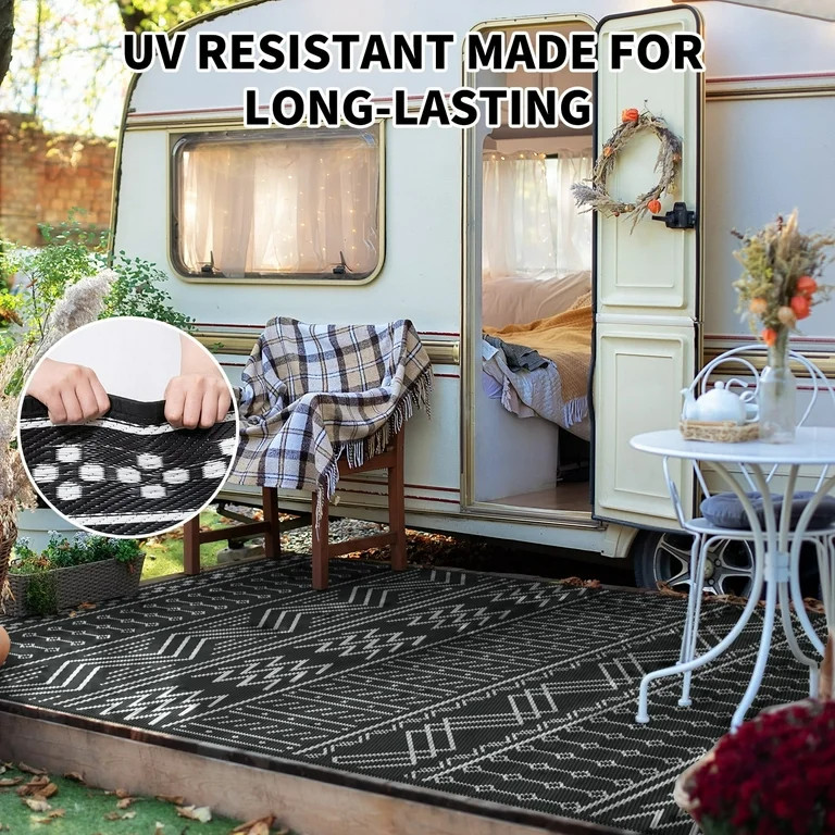 SIXHOME Outdoor Rug 5'x8' Waterproof Patio Rug Reversible Indoor Outdoor Rug Lightweight Plastic ... | Walmart (US)