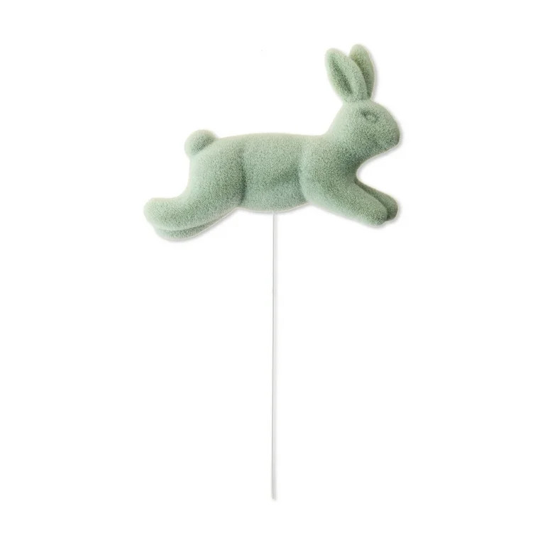Easter Mint Flocked Bunny Decorative Pick, 14.7 in, by Way To Celebrate | Walmart (US)