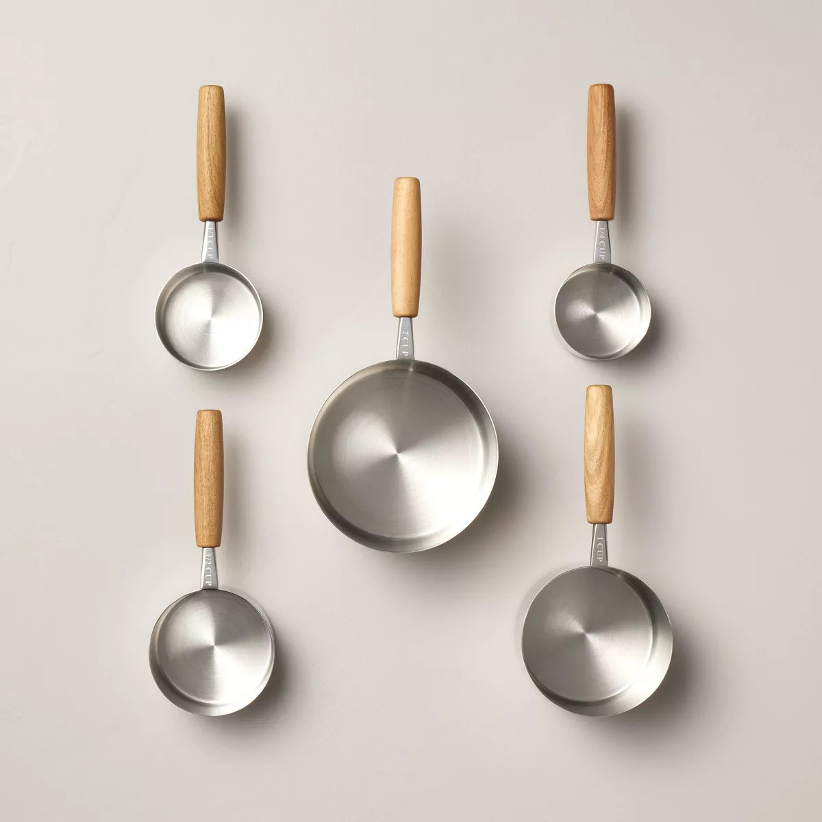 5pc Wood & Stainless Steel Measuring Cups - Hearth & Hand™ with Magnolia: Nesting Kitchen Set | Target