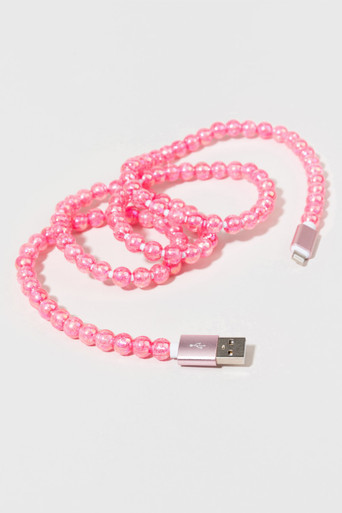 Crackle Beaded Charging Cable | Francesca's