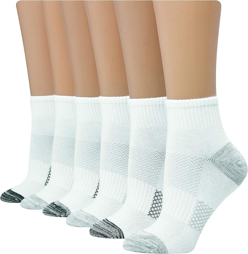 Hanes Women's 6-Pair Lightweight Breathable Ventilation Ankle Socks | Amazon (US)