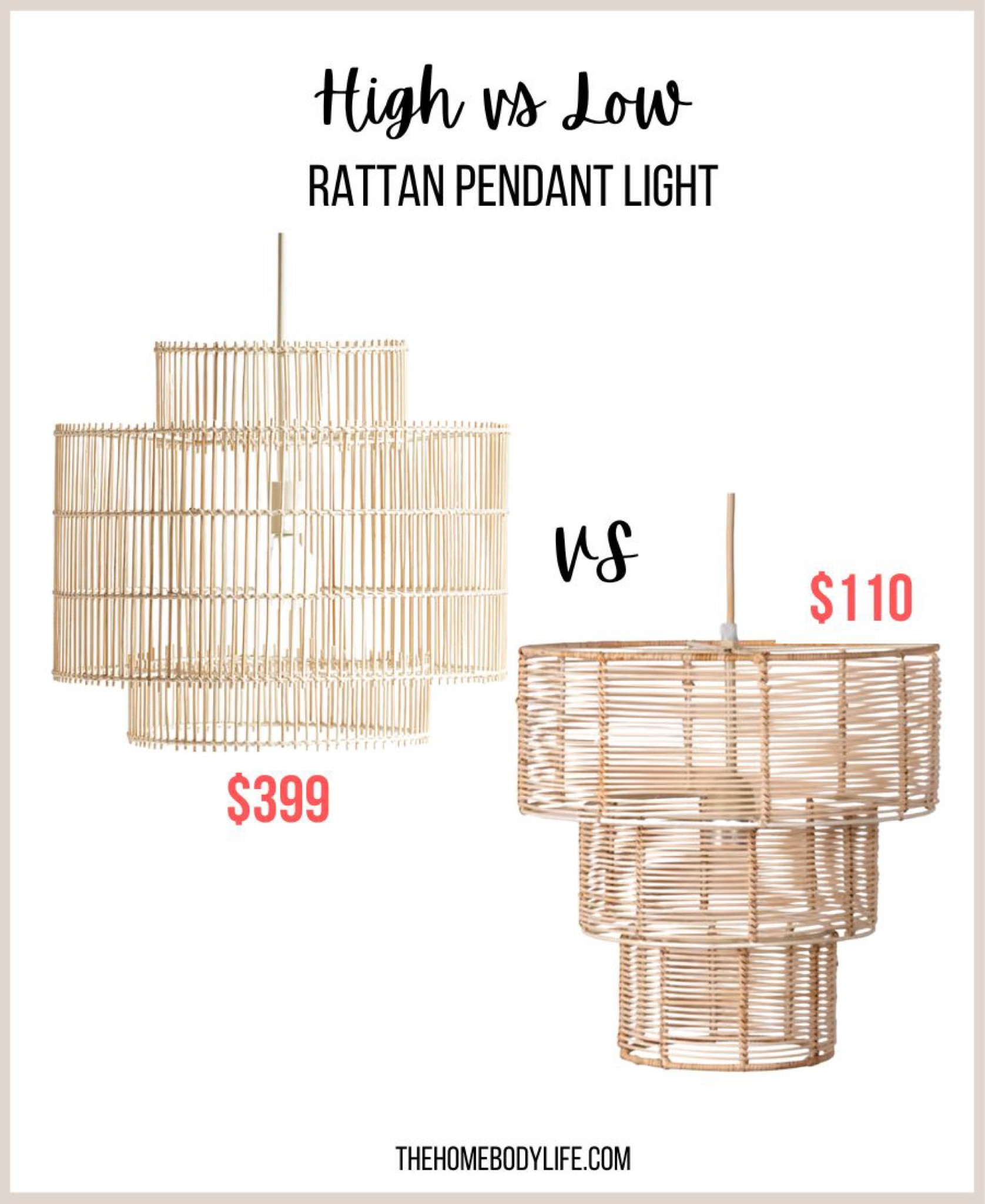 Rattan light options for a high and low budget. 

#LTKsalealert #LTKhome