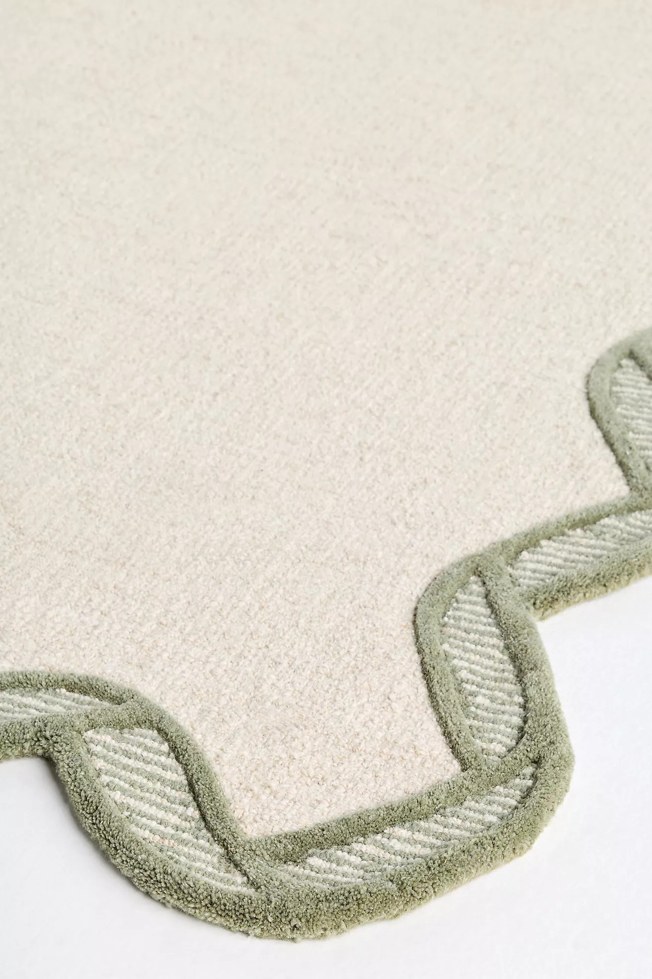 Hand Tufted 100% Wool Scalloped Border Rug | Anthropologie (US)