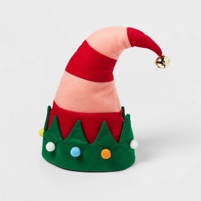 Striped Elf Hat with Bell Christmas Costume Headwear - Wondershop™ Red/Green | Target
