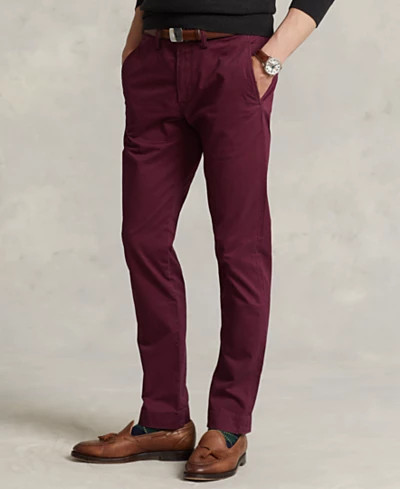 Men's Stretch Straight Fit Washed Chino Pants | Macy's